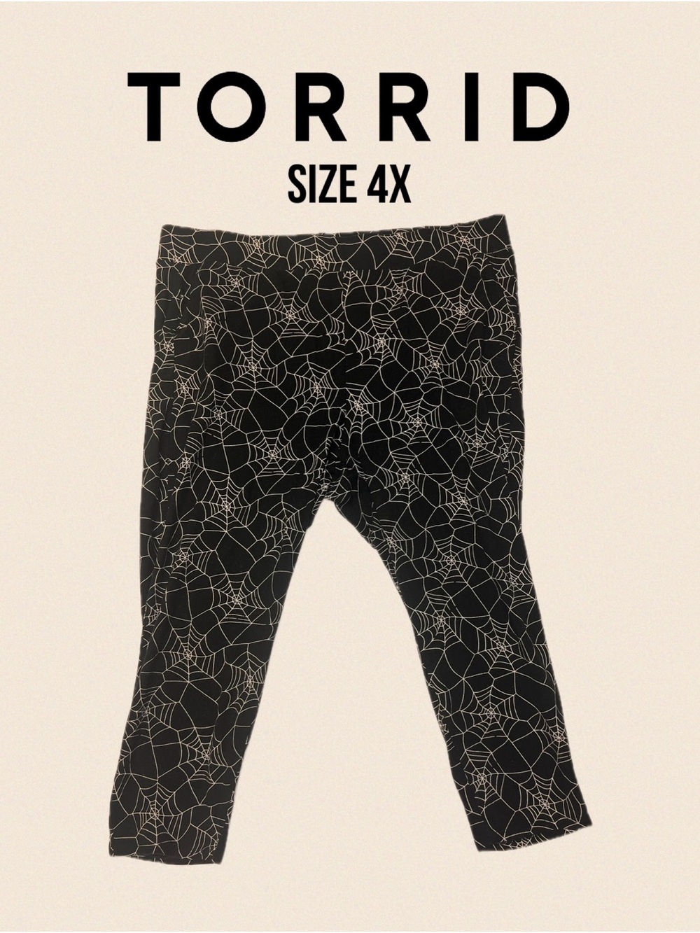 Torrid Black White Spider Web Print High Waisted Leggings Plus Size 4